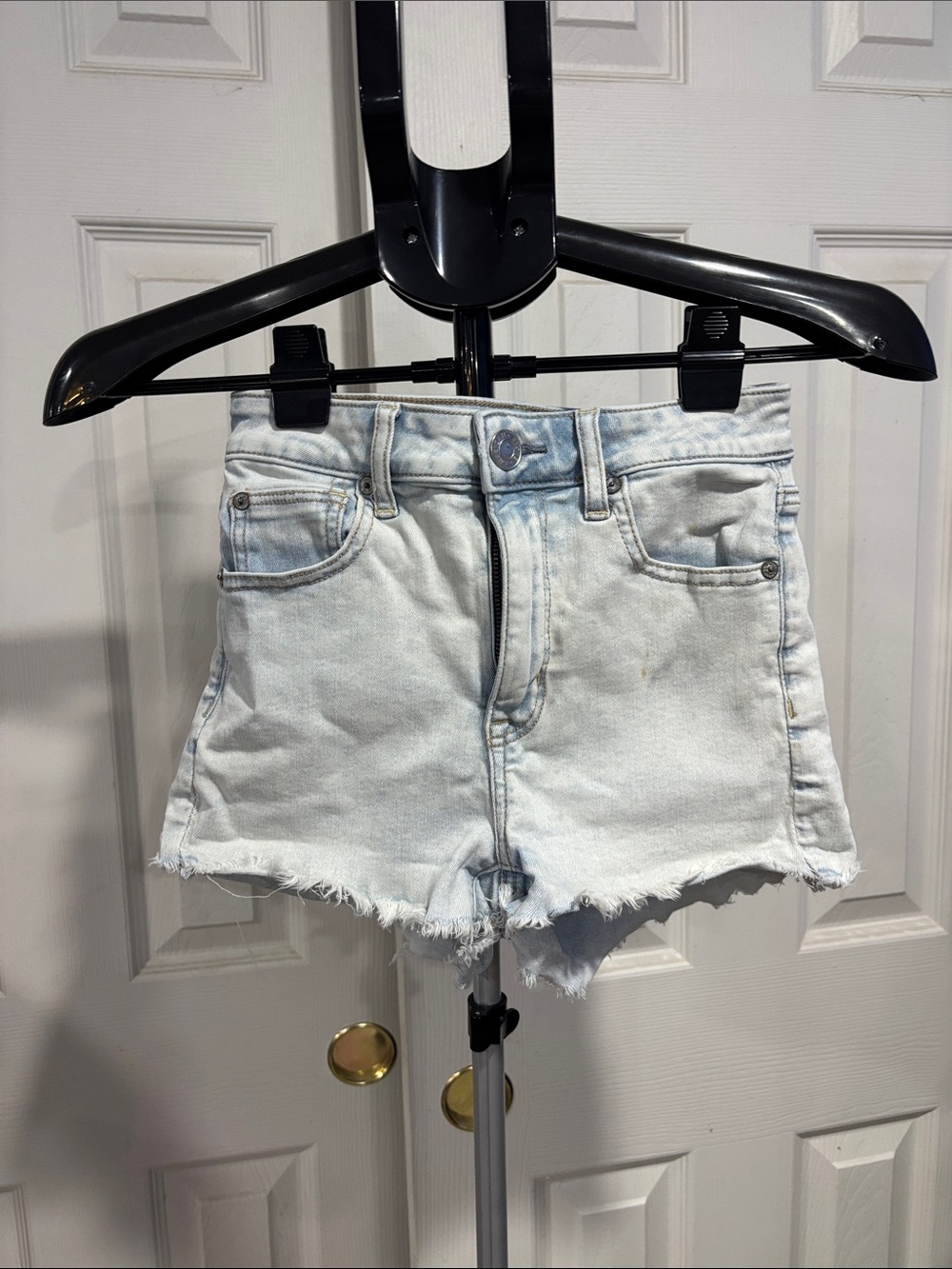 American Eagle Outfitters Light Blue Distressed Denim Shorts
